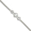 Sterling Silver CZ 7.5in 3-stone Bracelet