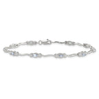 Stering Silver Rhodium-plated Polished Tanzanite 7.5 inch Bracelet