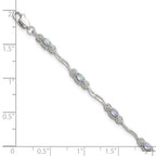 Stering Silver Rhodium-plated Polished Tanzanite 7.5 inch Bracelet