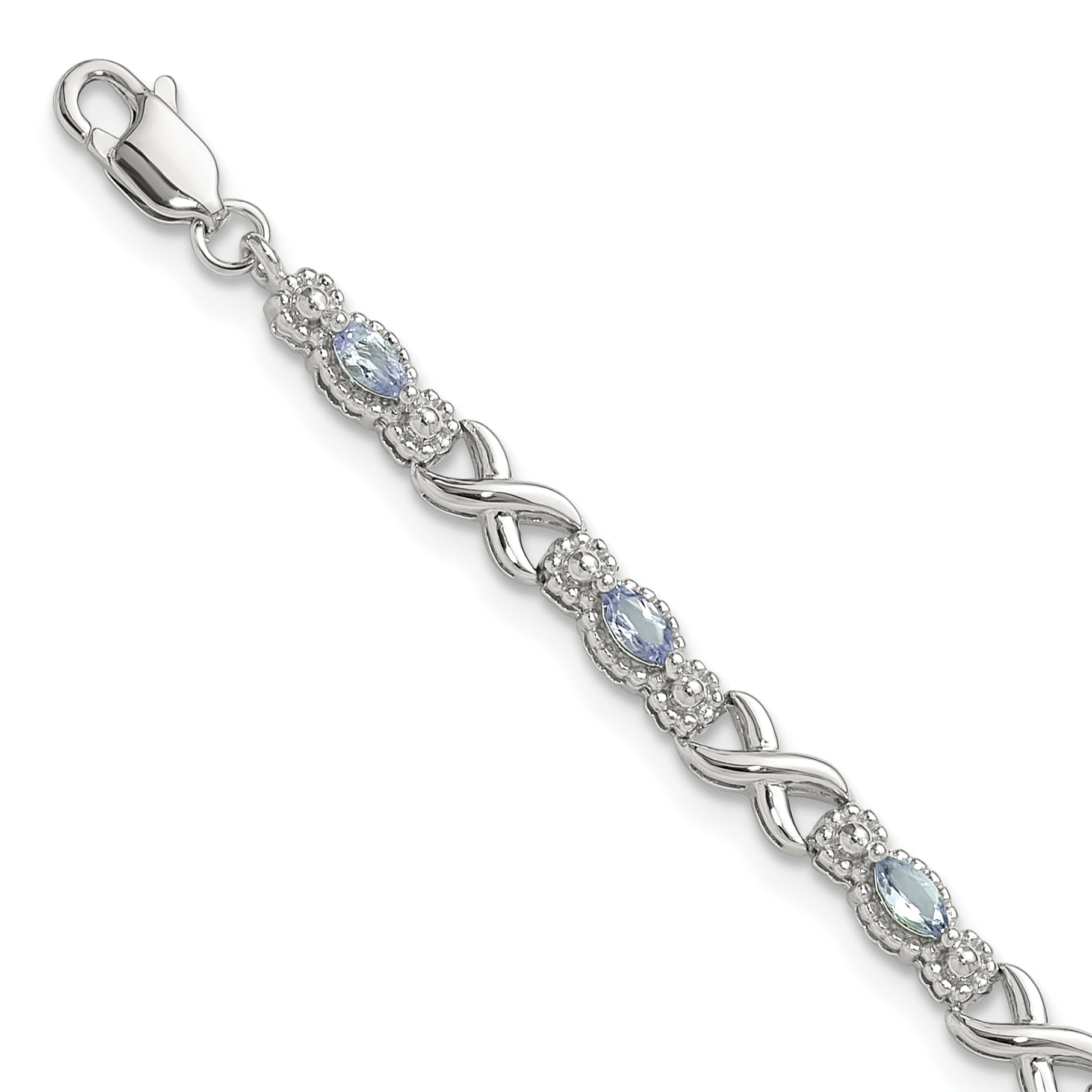Sterling Silver Rhodium-plated Polished Tanzanite Xs 7.5 inch Bracelet Main image