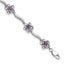 Sterling Silver Rhodium-plated Floral Amethyst Bracelet