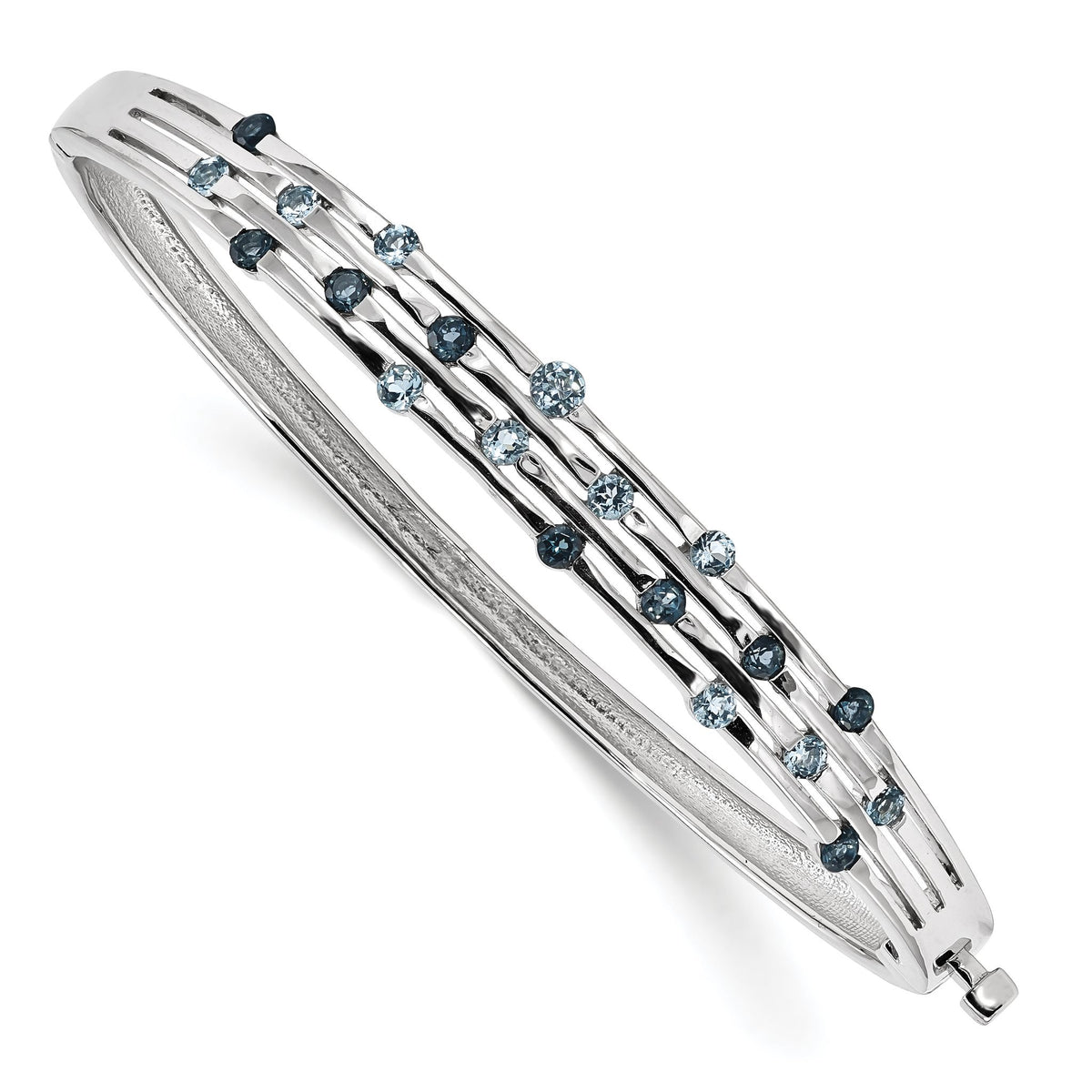 Swiss/London Blue Topaz Bangle Bracelet in Sterling Silver, 7.2 Inch - Sophia Jewelers Main image