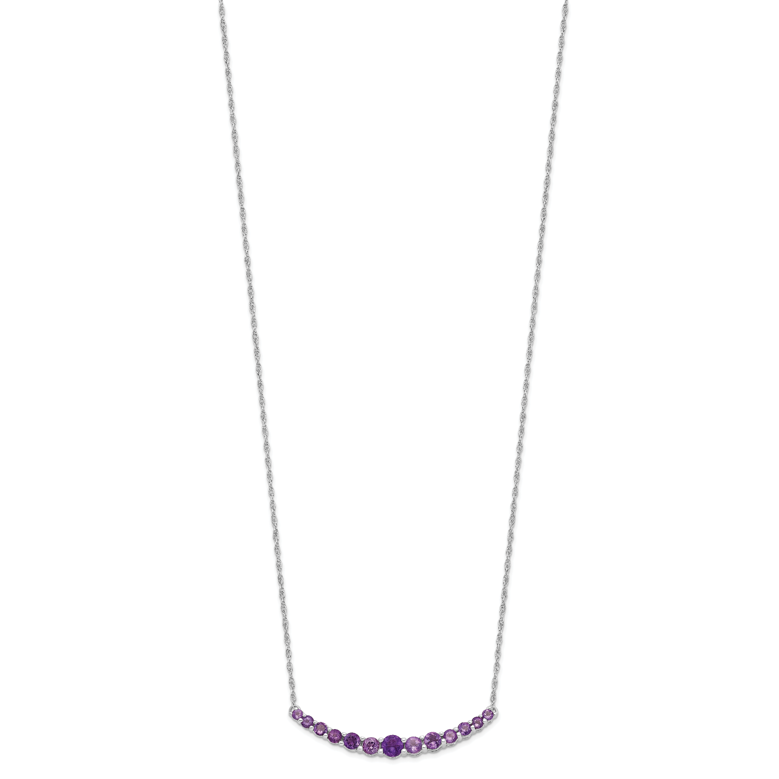 Sterling Silver Rhodium-plated Amethyst Pendant w/Necklace Secondary image