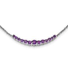 Sterling Silver Rhodium-plated Amethyst Pendant w/Necklace