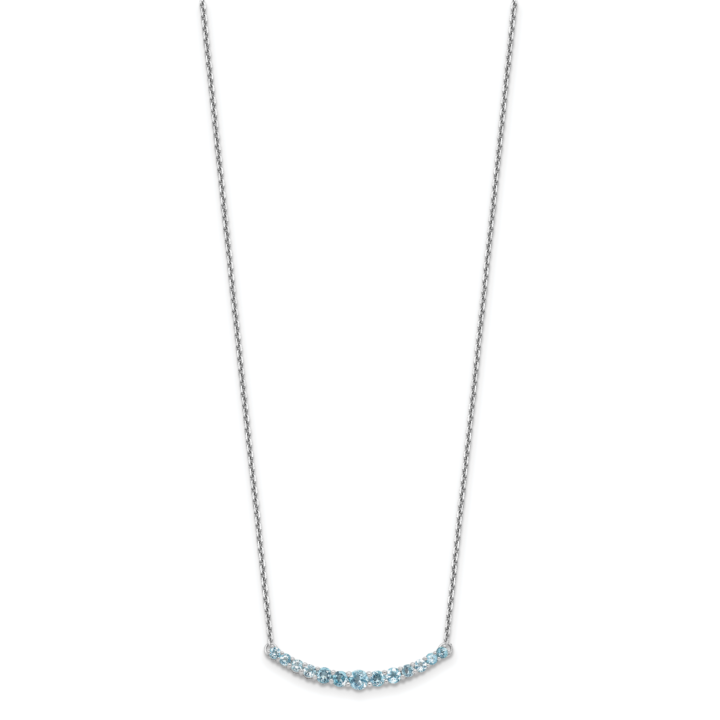 Sterling Silver Rhodium-plated Blue Topaz Pendant w/Necklace Secondary image