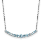 Sterling Silver Rhodium-plated Blue Topaz Pendant w/Necklace