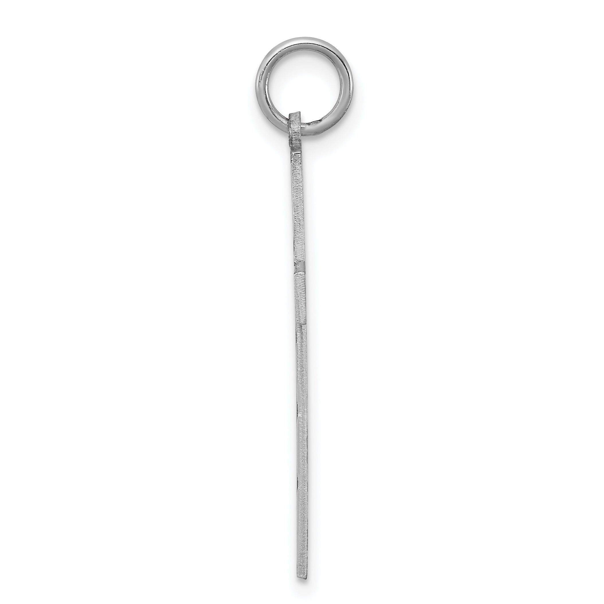 Sterling Silver Rhodium-plated Laser Designed Cross Pendant Secondary image