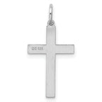 Sterling Silver Rhodium-plated Laser Designed Cross Pendant
