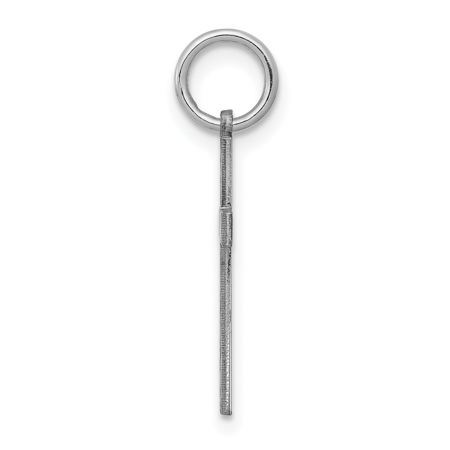 Sterling Silver Rhodium-plated Laser Designed Cross Charm Secondary image