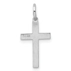 Sterling Silver Rhodium-plated Laser Designed Cross Charm