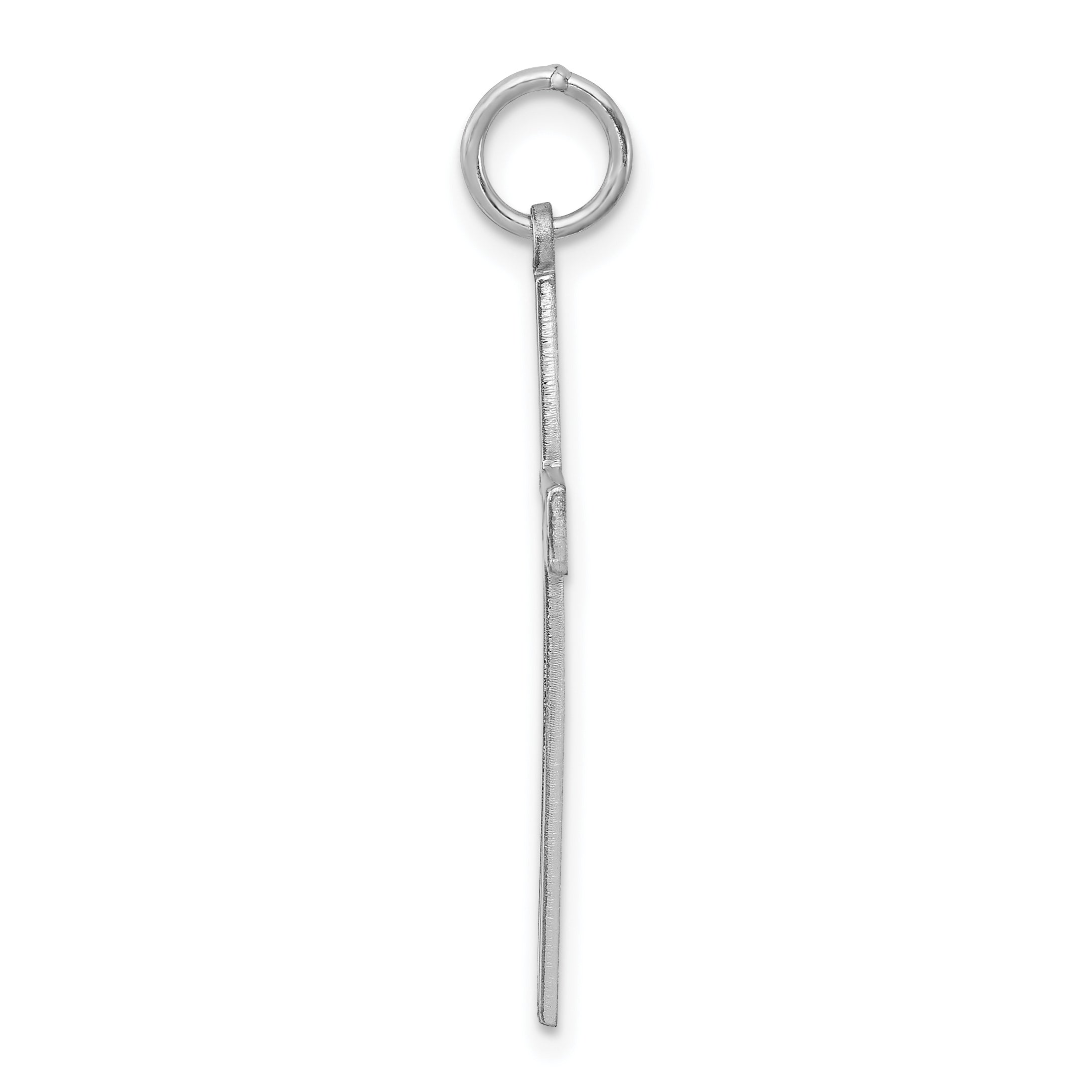 Sterling Silver Rhodium-plated Laser Designed Cross Pendant Secondary image
