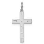 Sterling Silver Rhodium-plated Laser Designed Cross Pendant