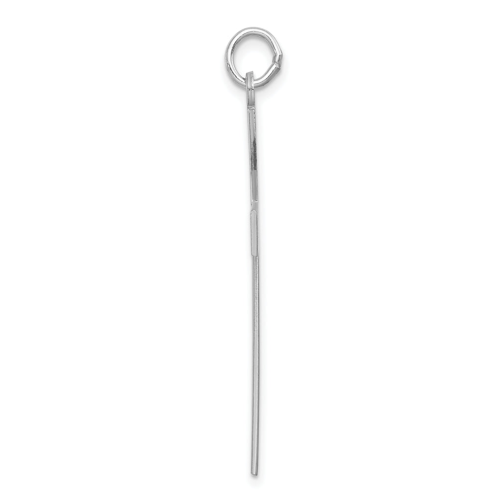 Sterling Silver Rhodium-plated Laser Designed Cross Pendant