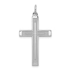 Sterling Silver Rhodium-plated Laser Designed Cross Pendant