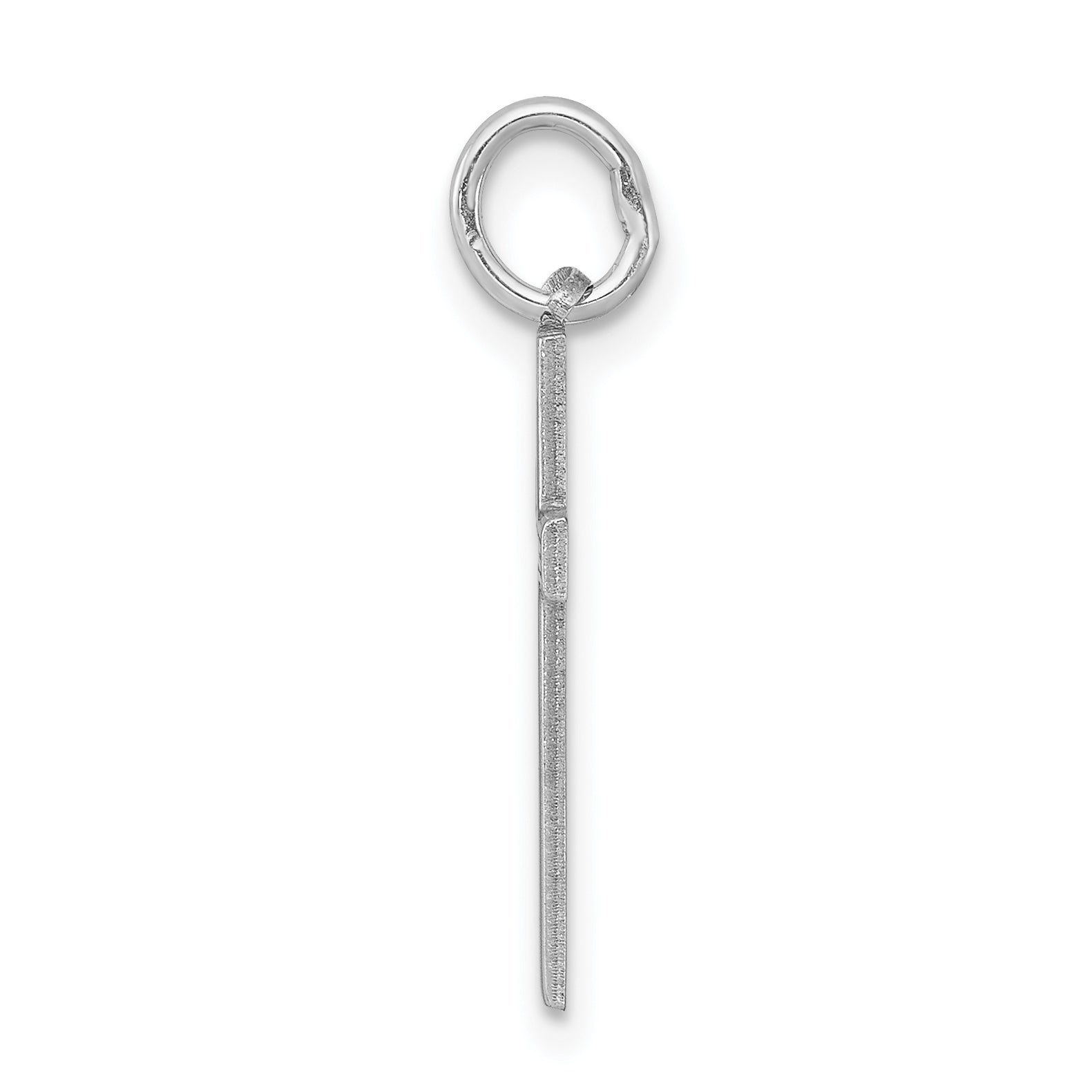 Sterling Silver Rhodium-plated Laser Designed Cross Charm Secondary image