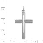 Sterling Silver Rhodium-plated Laser Designed Cross Pendant