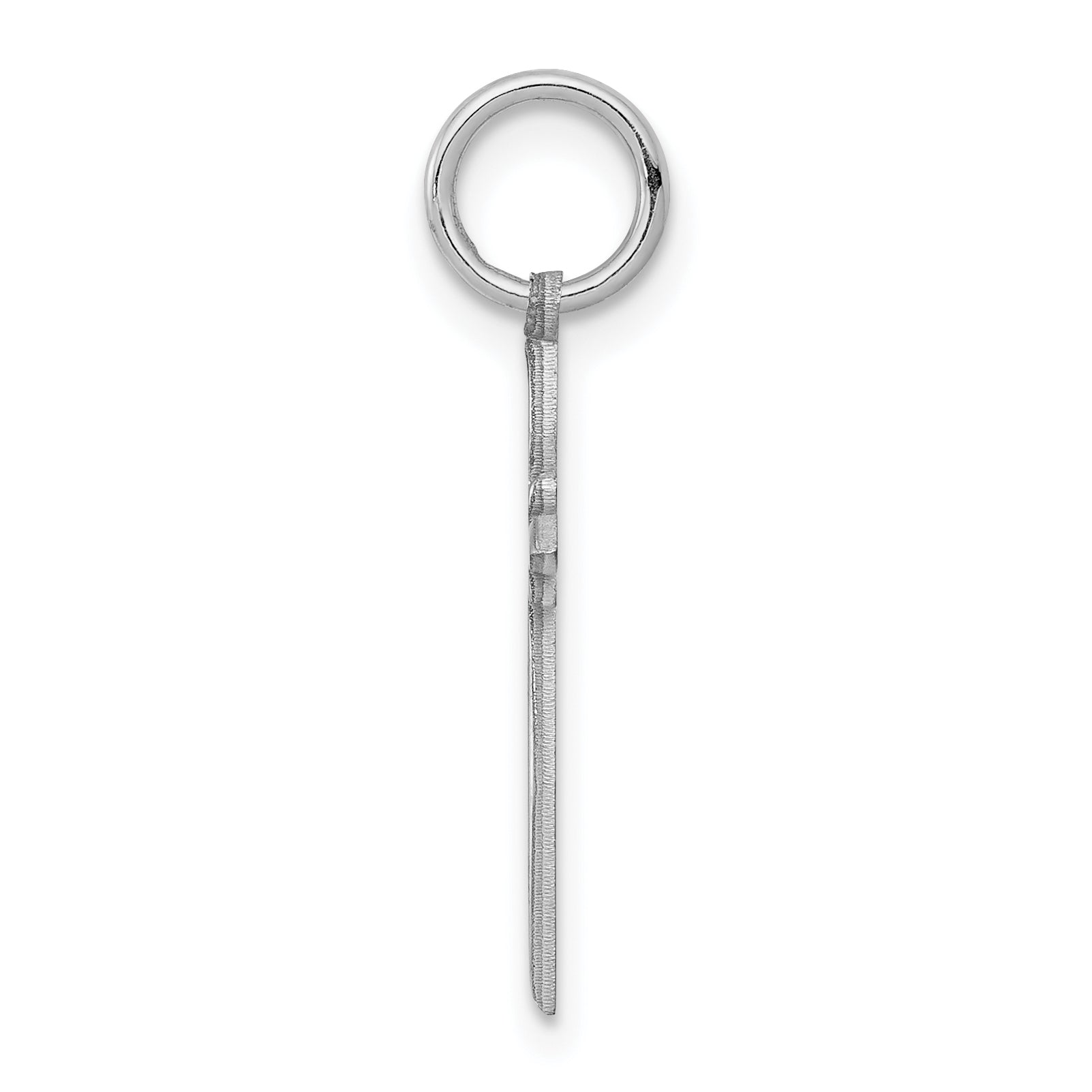 Sterling Silver Rhodium-plated Laser Designed Cross Charm Secondary image