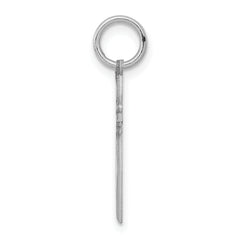 Sterling Silver Rhodium-plated Laser Designed Cross Charm