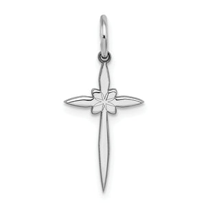 Laser-Cut Cross Charm in Sterling Silver - Sophia Jewelers