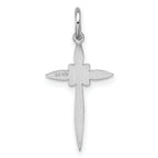 Sterling Silver Rhodium-plated Laser Designed Cross Pendant