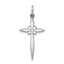 Sterling Silver Rhodium-plated Laser Designed Cross Pendant