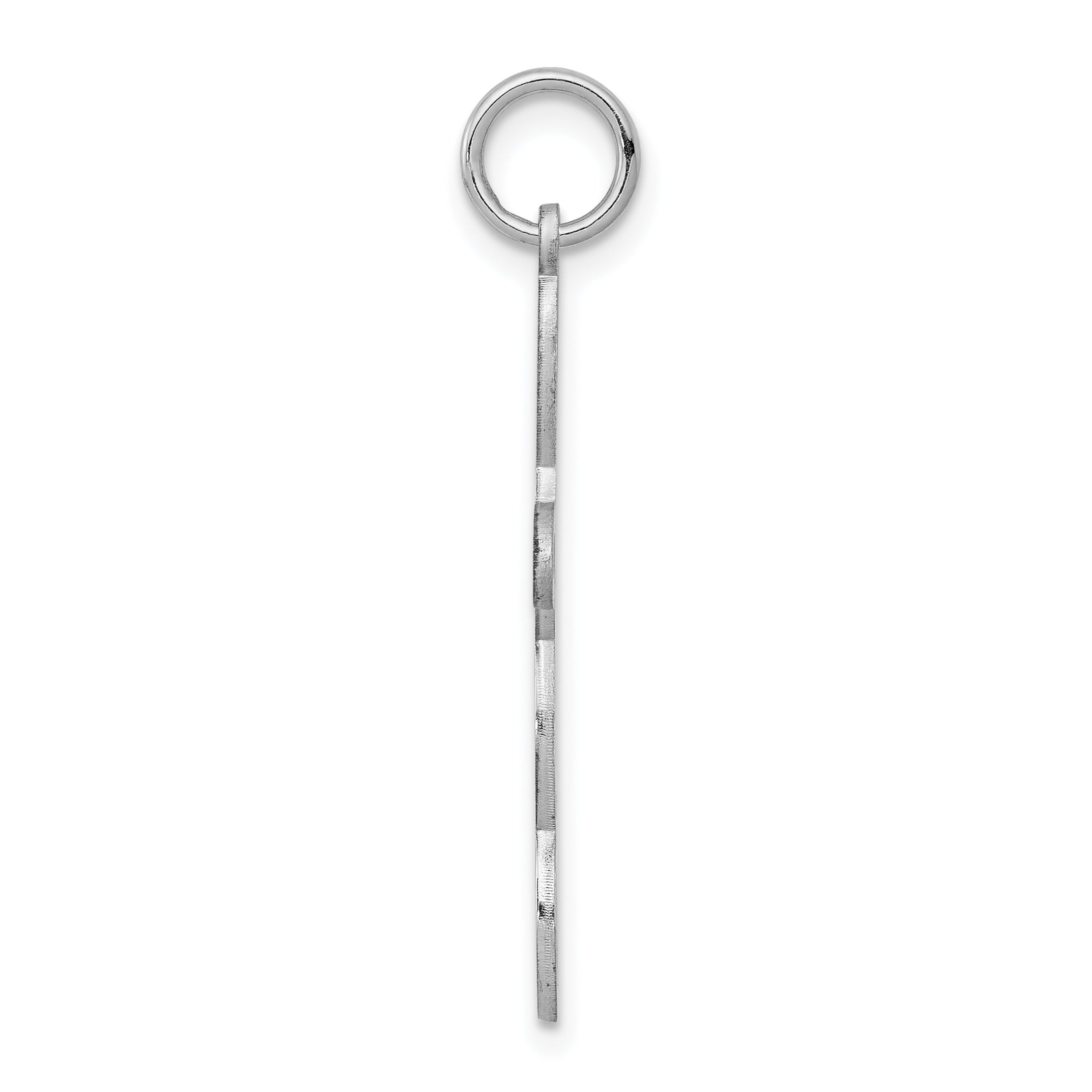Sterling Silver Rhodium-plated Laser Designed Cross Pendant