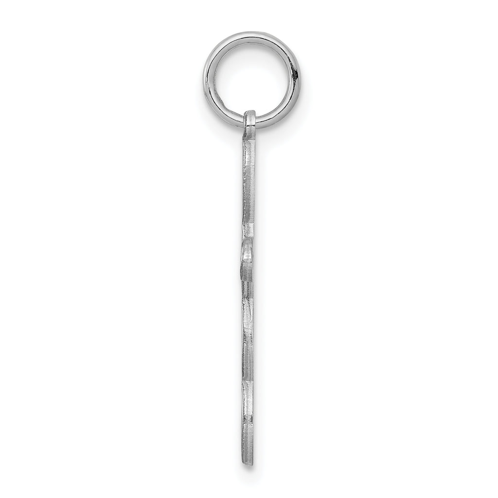 Sterling Silver Rhodium-plated Laser Designed Cross Pendant