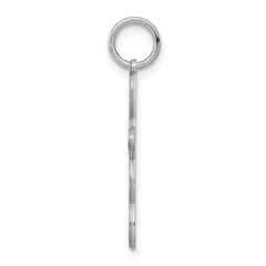 Sterling Silver Rhodium-plated Laser Designed Cross Pendant