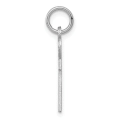 Sterling Silver Rhodium-plated Laser Designed Cross Charm