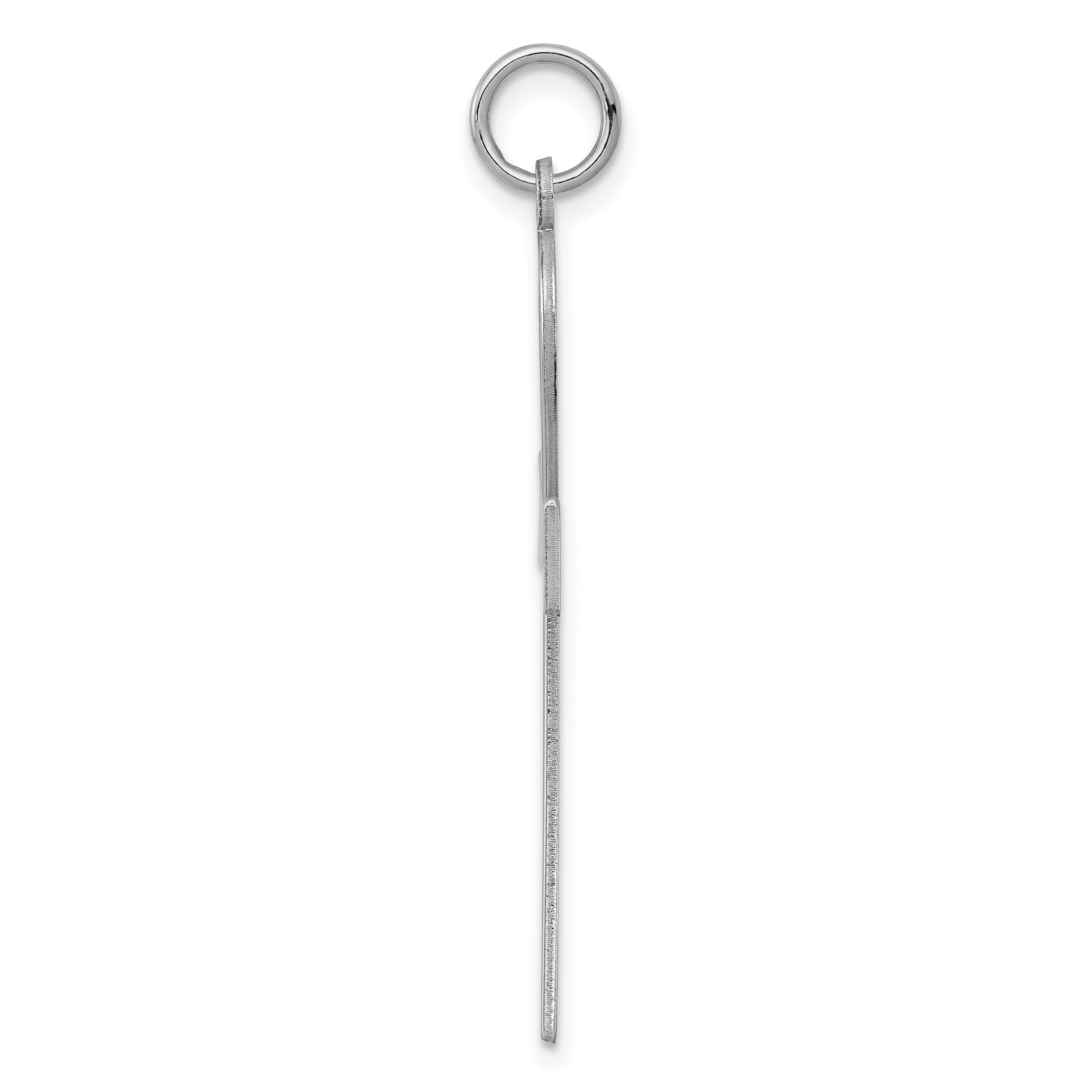Sterling Silver Rhodium-plated Laser Designed Cross Pendant Secondary image