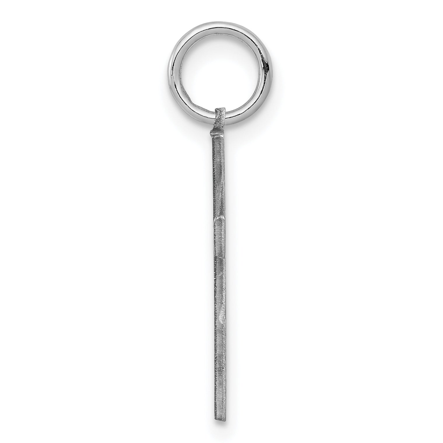 Sterling Silver Rhodium-plated Laser Designed Cross Charm Secondary image