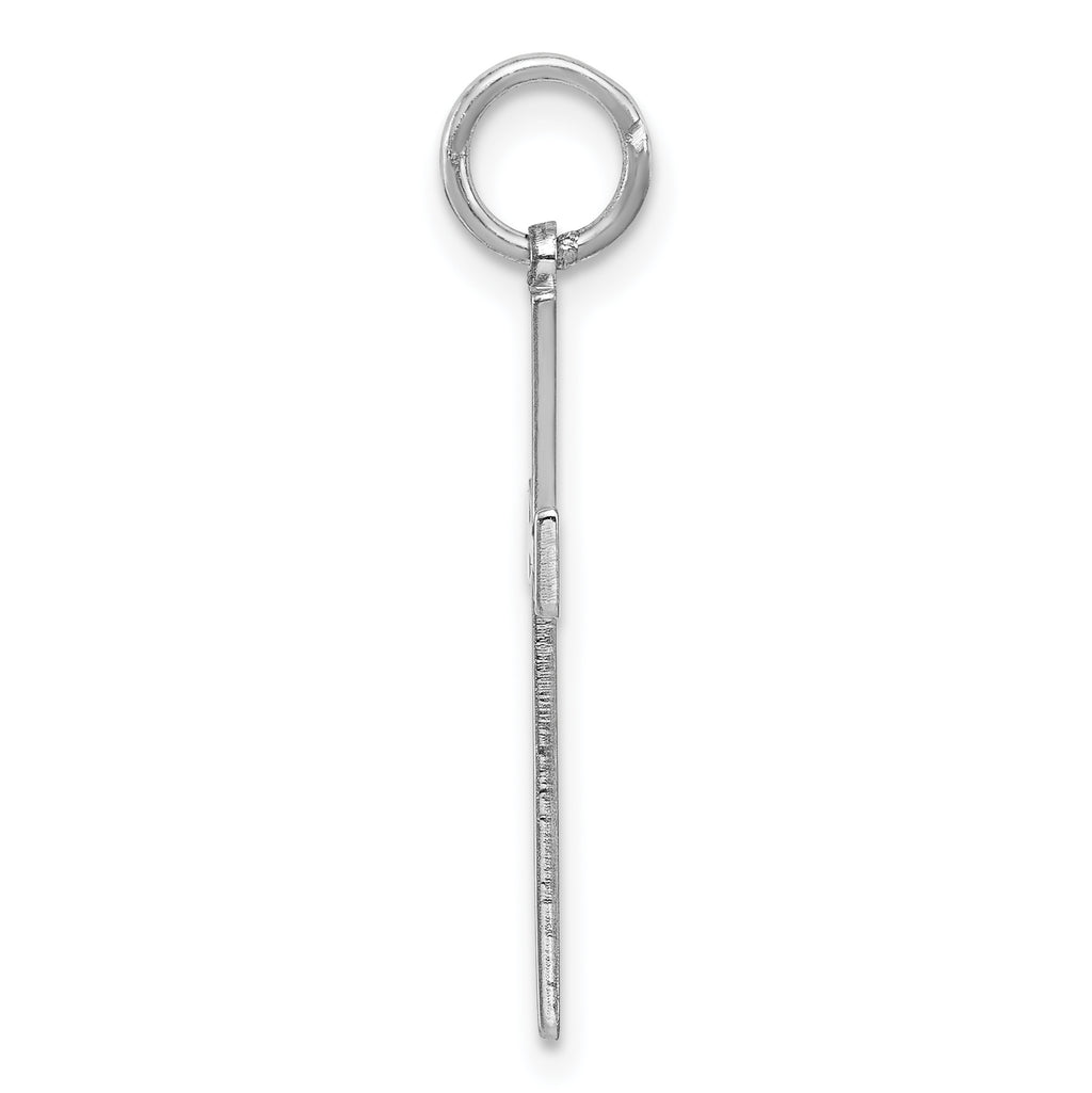 Sterling Silver Rhodium-plated Laser Designed Cross Pendant