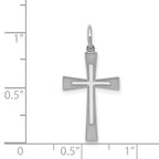 Sterling Silver Rhodium-plated Laser Designed Cross Pendant