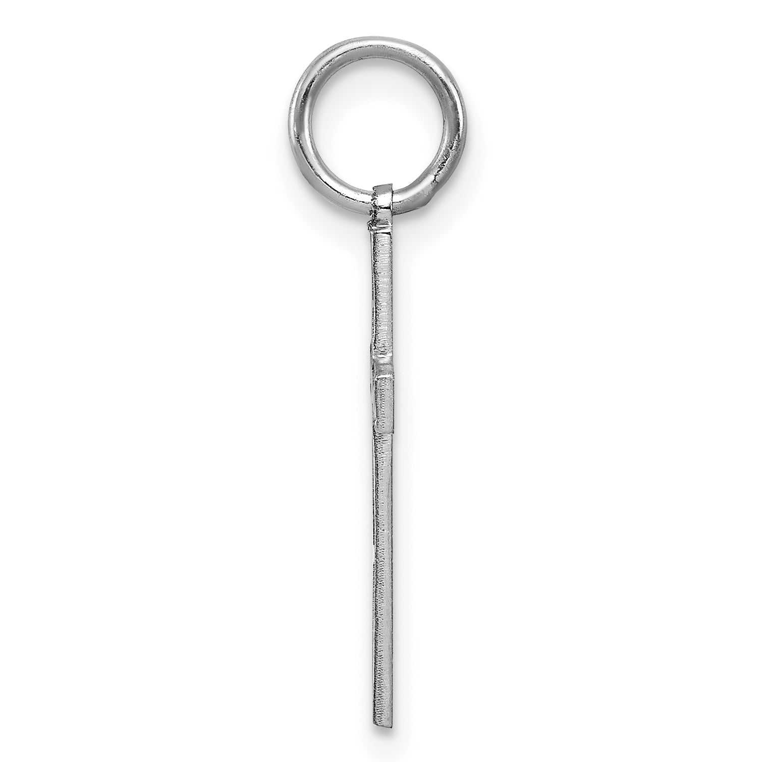 Sterling Silver Rhodium-plated Laser Designed Cross Charm Secondary image