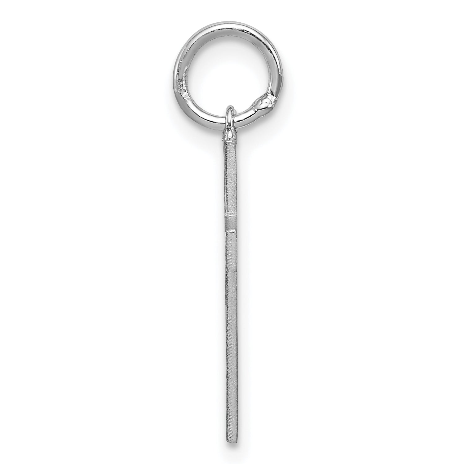 Sterling Silver Rhodium-plated Laser Designed Cross Charm Secondary image