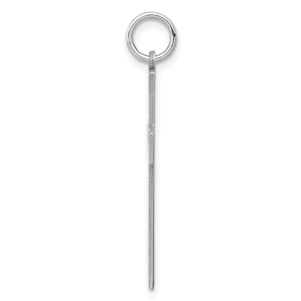 Sterling Silver Rhodium-plated Laser Designed Cross Pendant
