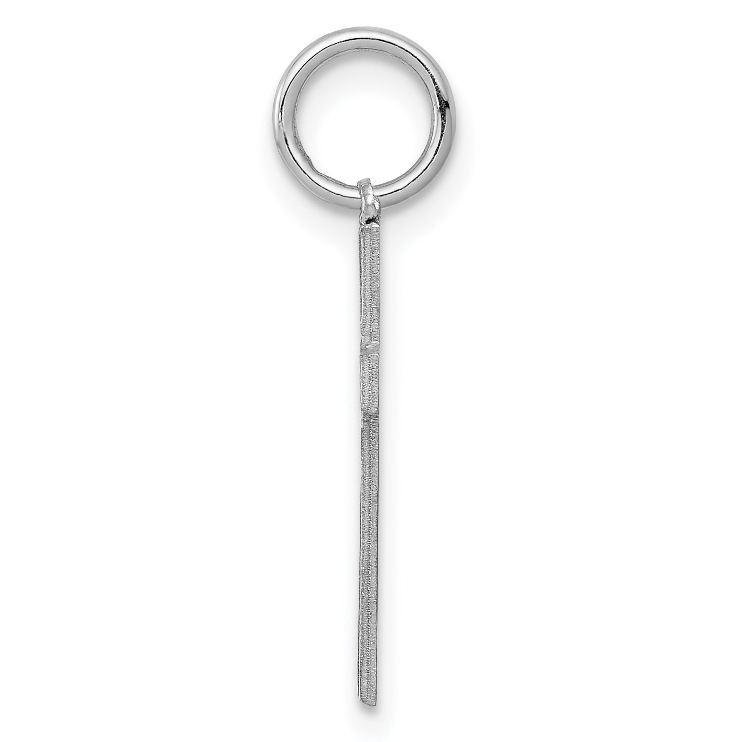 Sterling Silver Rhodium-plated Laser Designed Cross Charm Secondary image