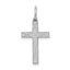 Sterling Silver Rhodium-plated Laser Designed Cross Charm