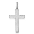 Sterling Silver Rhodium-plated Laser Designed Cross Pendant