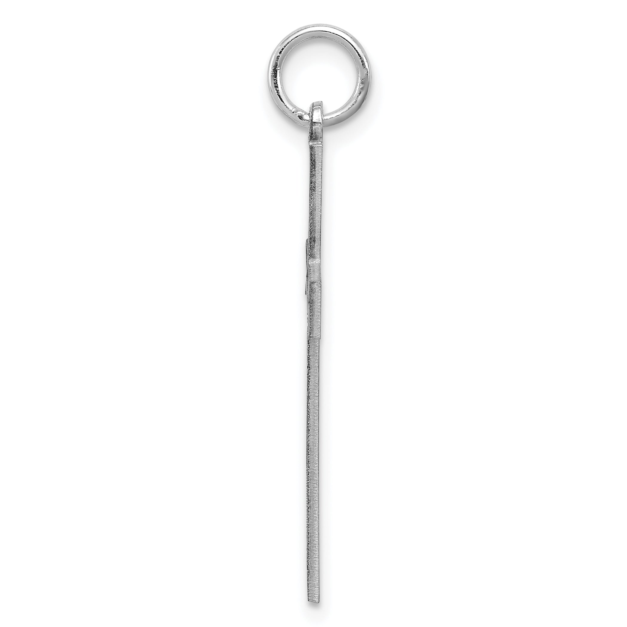 Sterling Silver Rhodium-plated Laser Designed Cross Pendant Secondary image