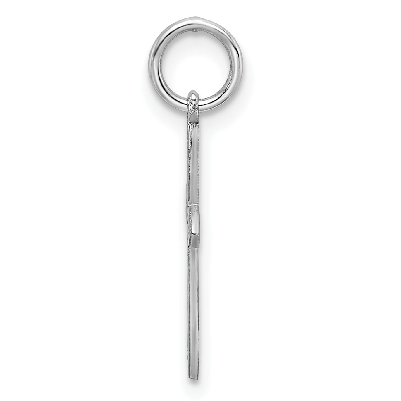 Sterling Silver Rhodium-plated Laser Designed Cross Charm Secondary image