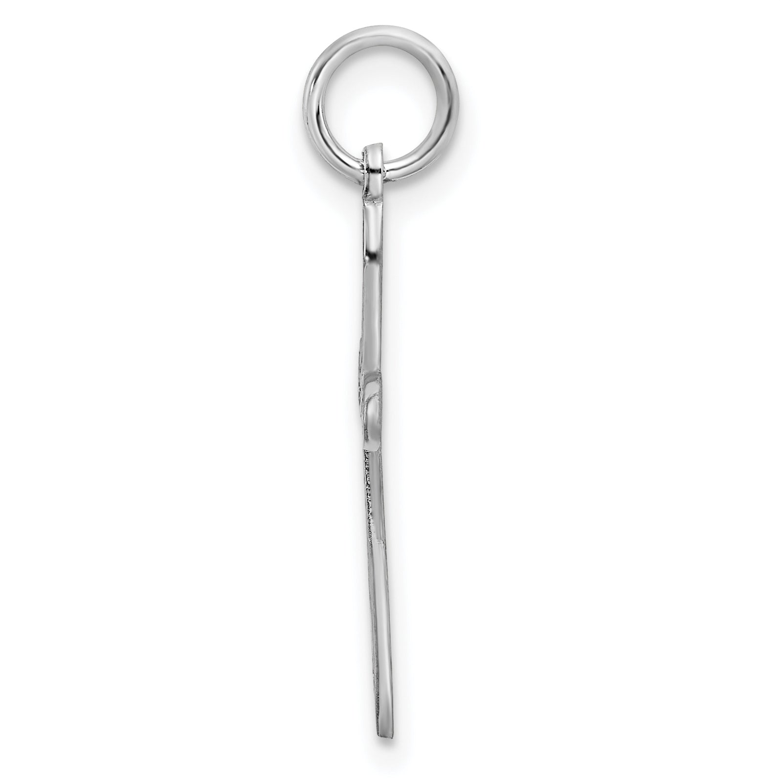 Sterling Silver Rhodium-plated Laser Designed Cross Pendant Secondary image