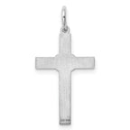 Sterling Silver Rhodium-plated Laser Designed Cross Pendant