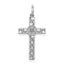 Sterling Silver Rhodium-plated Laser Designed Cross Pendant