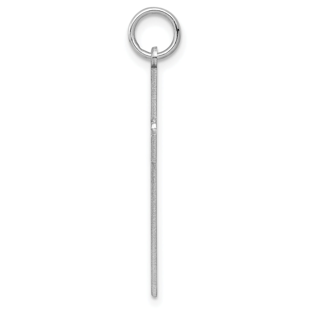 Sterling Silver Rhodium-plated Laser Designed Cross Pendant