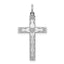 Sterling Silver Rhodium-plated Laser Designed Cross Pendant