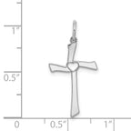 Sterling Silver Rhodium-plated Laser Designed Cross Pendant