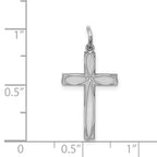 Sterling Silver Rhodium-plated Laser Designed Cross Pendant