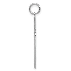 Sterling Silver Rhodium-plated Laser Designed Cross Pendant