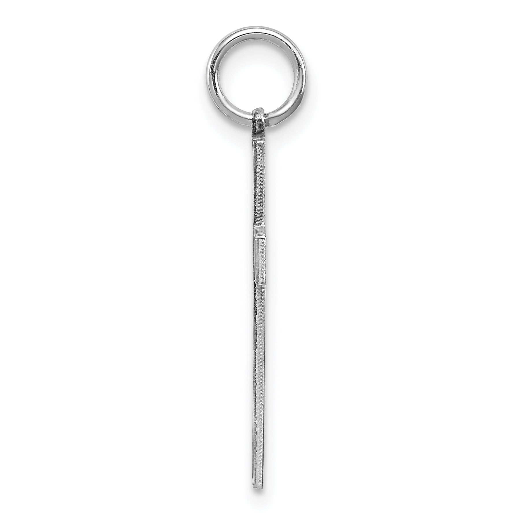 Sterling Silver Rhodium-plated Laser Designed Cross Pendant Secondary image